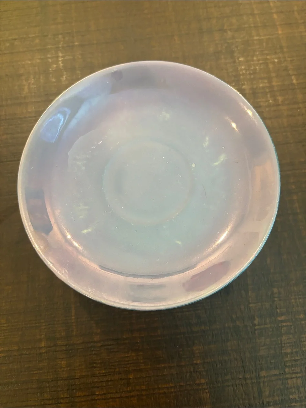 Mid-Century Japanese Style Iridescent Blue Ceramic Tea Saucers, Set of 6